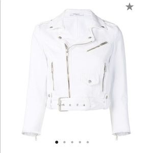 Givenchy White Denim Biker Belted Jacket